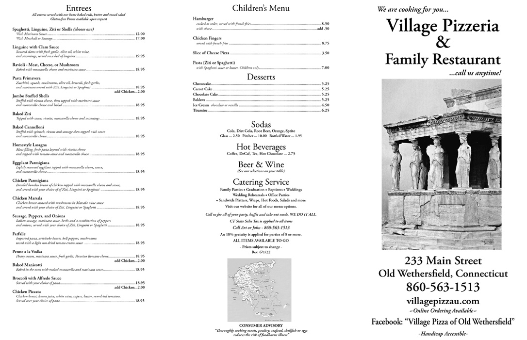 Village Pizza Restaurant, Wethersfield, CT
